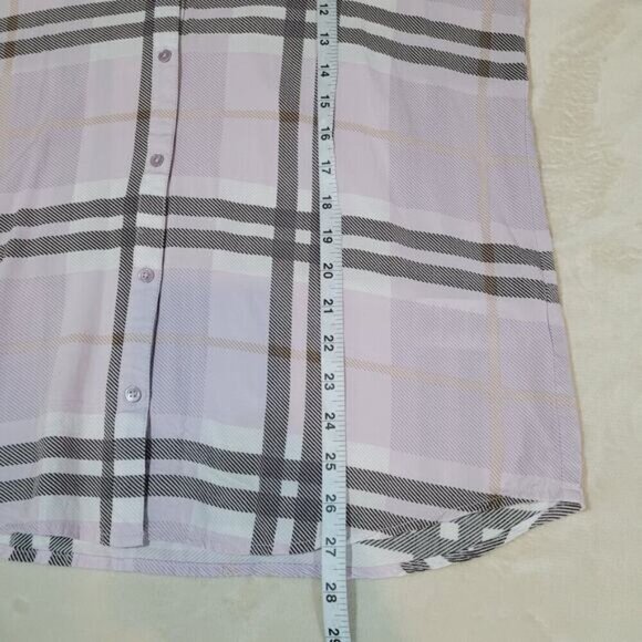 Soft Joie Dane Plaid Blouse in Iris & Porcelain - Size Large - Picture 10 of 10